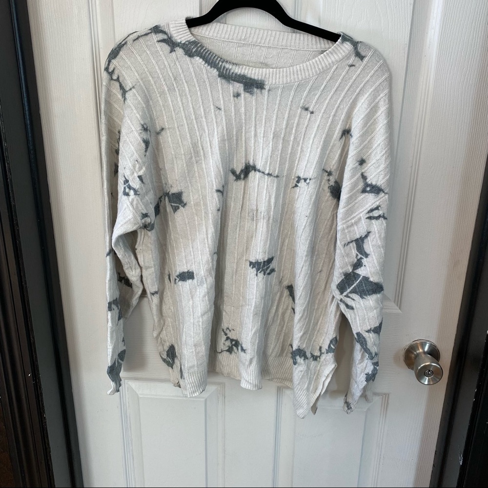 Gray Tie-Dye Sweater